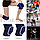 Эластичные наколенники защитные для занятий спортом с изгибом на колене 21,5 х 13,5 см синие, фото 7