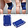 Эластичные наколенники защитные для занятий спортом с изгибом на колене 21,5 х 13,5 см синие, фото 9