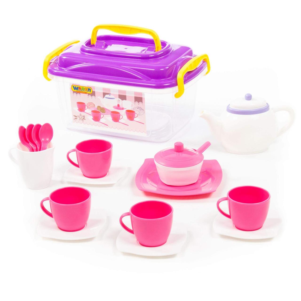 Набор детской посуды "Алиса" на 4 персоны (19 элементов) (в контейнере)