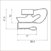 Уплотнитель для холодильника Норд 155-3 размер 1340*550 мм