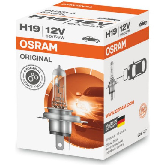 Лампа автомобильная OSRAM H19 65W PU43t-3 12V