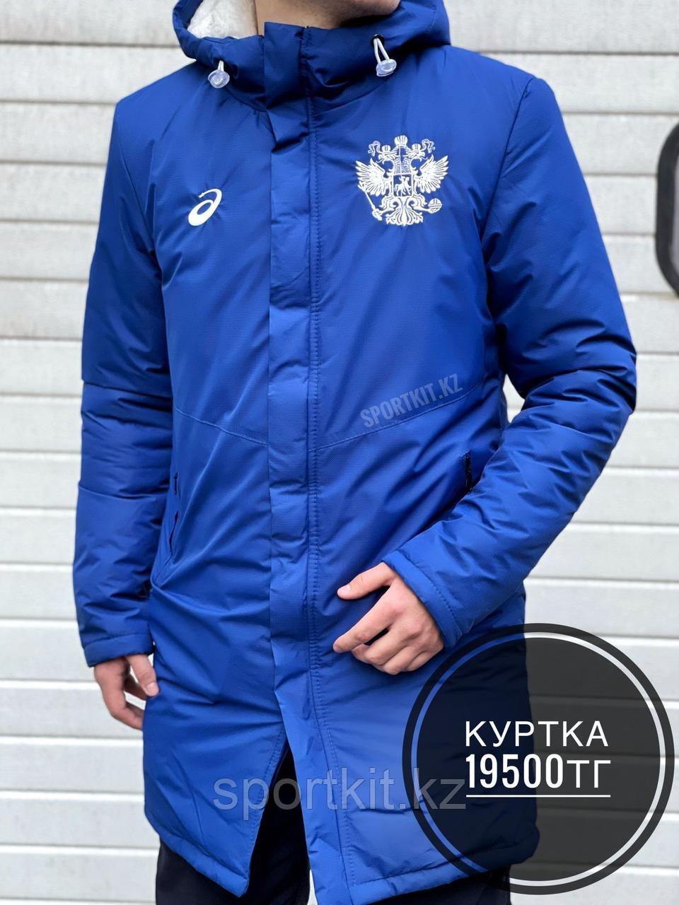 Мужская куртка Asics Россия, синяя - фото 1 - id-p96357688