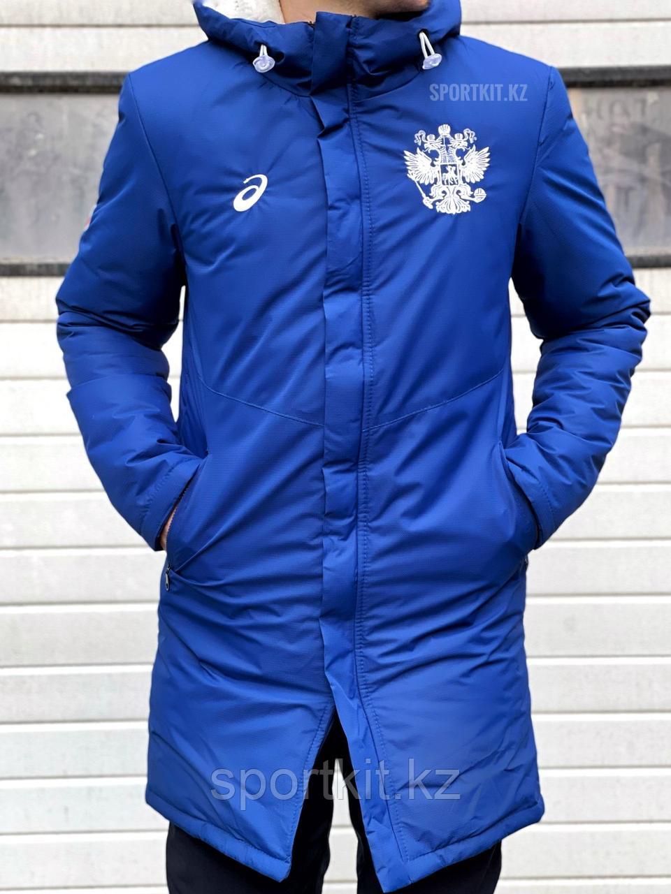 Мужская куртка Asics Россия, синяя - фото 2 - id-p96357688