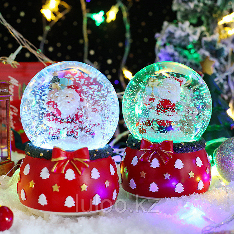 Музыкальный снежный шар большой "Дед Мороз и Снеговик", 16см. 2051А - фото 2 - id-p82945052