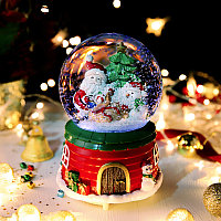 Музыкальный снежный шар "Дед Мороз с подарками", 12см. 2022В