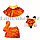 Костюм детский карнавальный Белка накидка юбка с хвостом и шапка оранжевый, фото 4