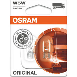 Лампа галогенная OSRAM W5W (W2.1x9.5d), 2шт, 24V