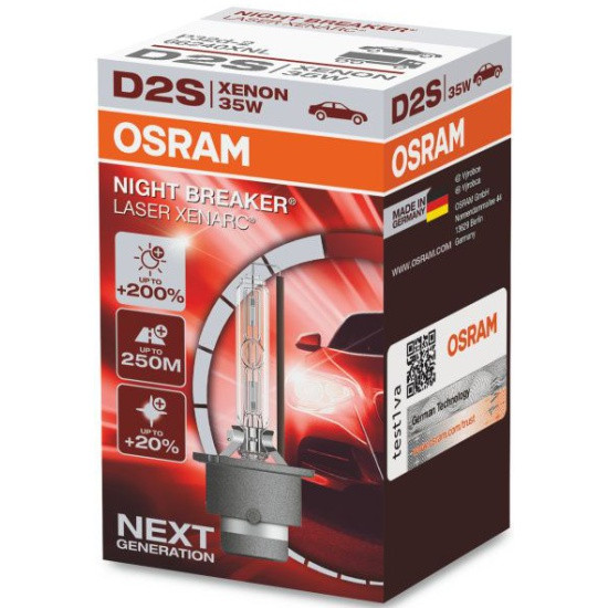 Лампа ксеноновая OSRAM D2S Xenarc Night Breaker Laser 85V-35W, 1шт, P32d-2