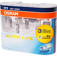 Лампа галогенная OSRAM H1 55W P14.5s Ultra Life, 2шт, 12V