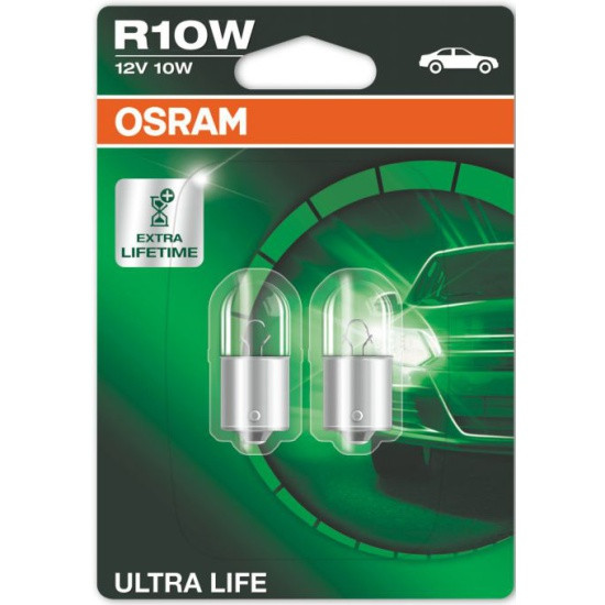 Лампа автомобильная OSRAM Ultra Life R10W (BA15s) (бл. 2шт) 12V