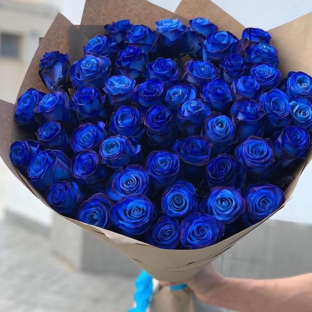 Букет из 51 синей розы - фото 1 - id-p96363280