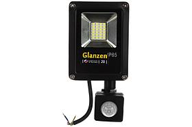 Светодиодный прожектор c датчиком движения GLANZEN FAD-0011-20-SL