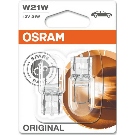 Лампа автомобильная OSRAM W21W (W3x16d) (бл. 2шт) 12V