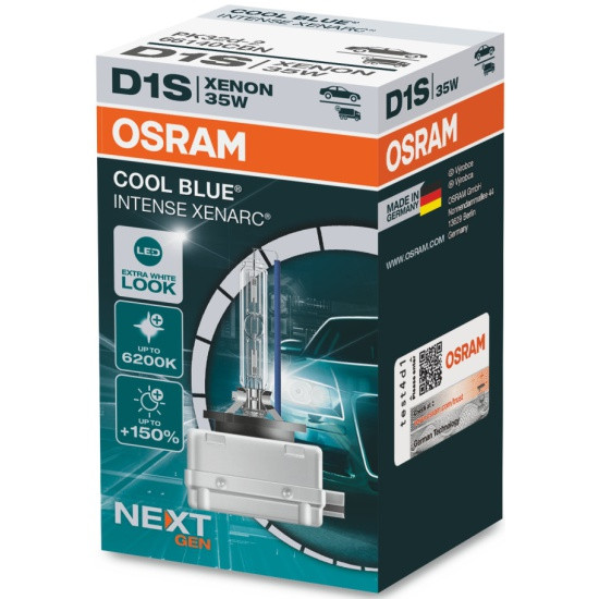 Лампа автомобильная OSRAM Xenon Cool Blue Intense (NextGen) D1S 35W PK32d-2+150% 6200K 85V, 1шт