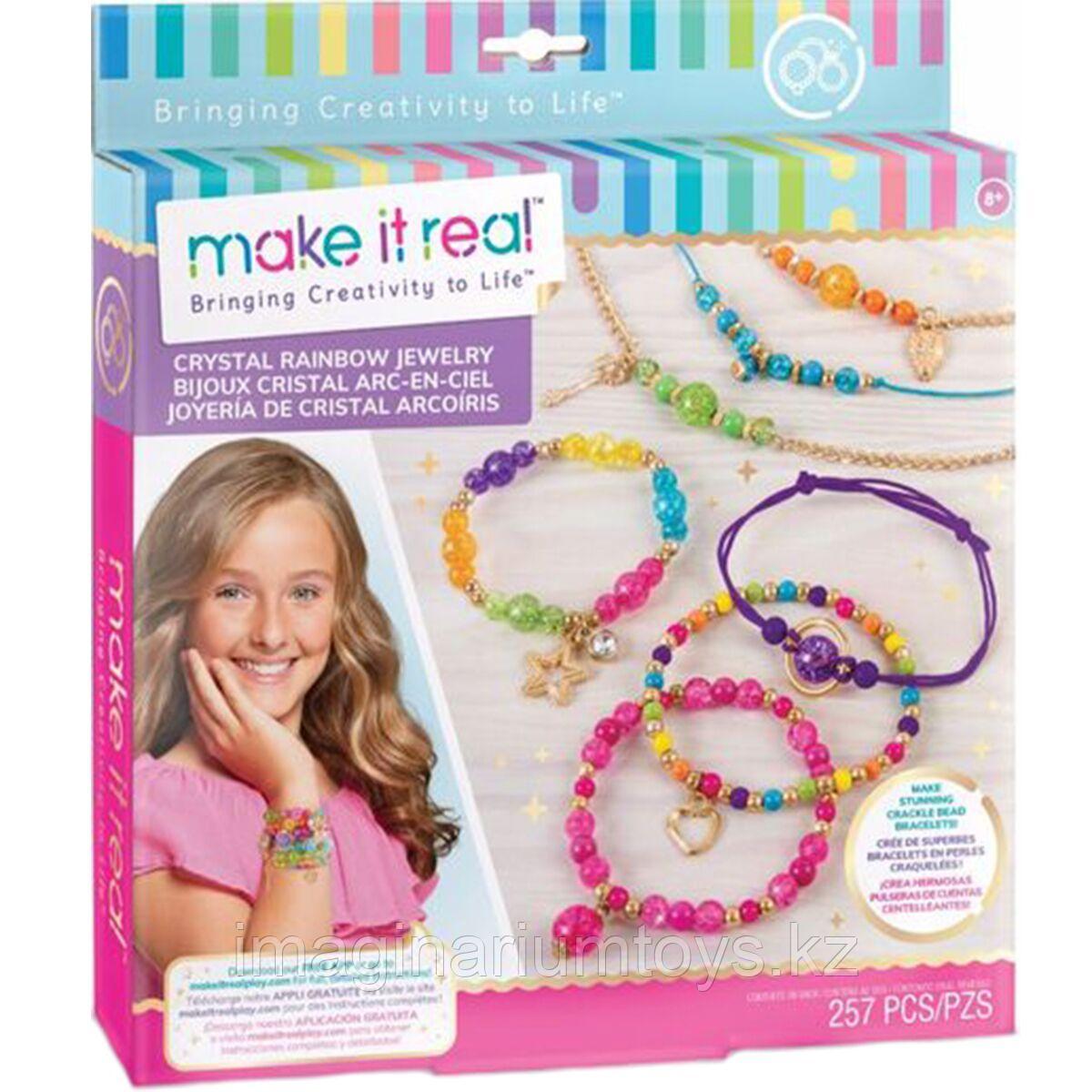 Набор для создания украшений для девочек MAKE IT REAL Crystal Rainbow Jewelry, фото 1