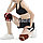 Эластичные наколенники защитные для занятий спортом с изгибом на колене 19 х 11 см красные в полоску, фото 4