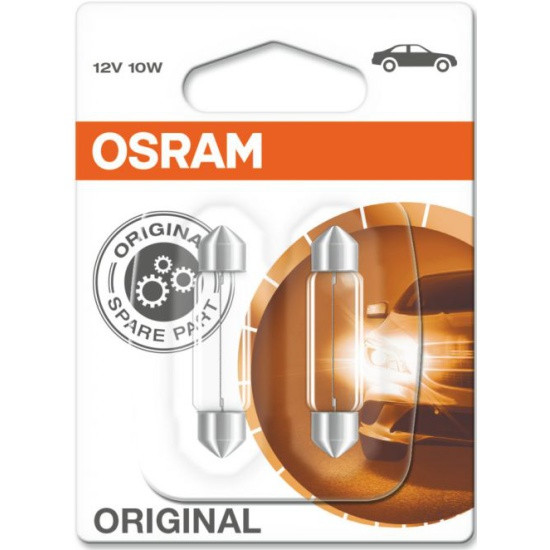 Лампа автомобильная OSRAM C10W (SV8.5/8) 41мм .(2шт) 12V - фото 1 - id-p96373061