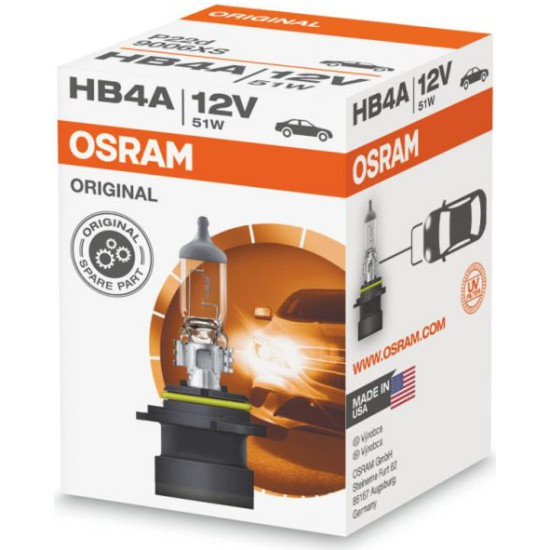 Лампа автомобильная OSRAM HB4A/9006 (51) P22d 12V, 1шт