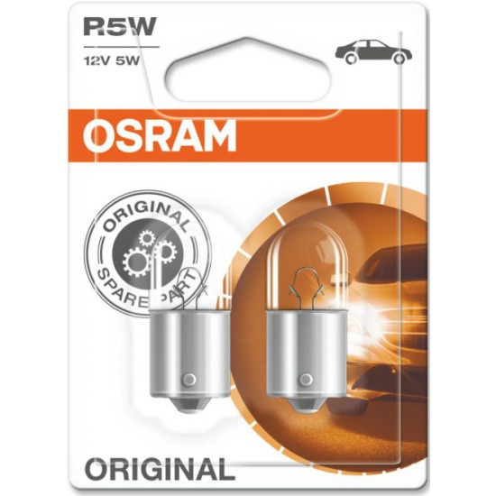 Лампа автомобильная OSRAM R5W (BA15s) ( 2шт) 12V, фото 1