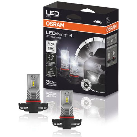 Лампа автомобильная OSRAM LEDriving FL PSX24W (PG20-7) LED 6000K, 2шт, 12V
