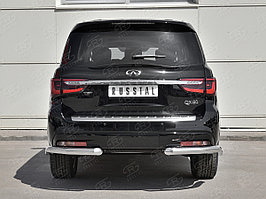 Защита заднего бампера уголки d76 (секции) QX80 2018-н.в