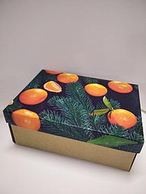 Подарочная коробка мандарины (длина 25 см ширина 18 см высота 9,5 см)