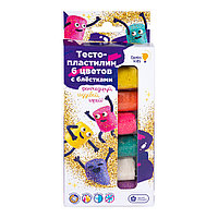 Пластилин Genio Kids Набор с блёстками 6 цветов, 180 г