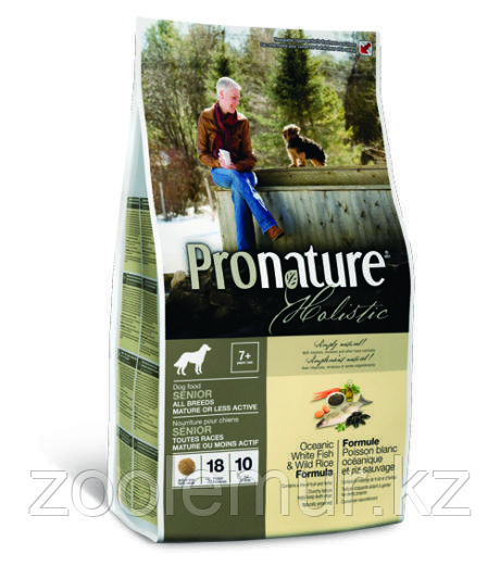 Pronature Holistic Senior Сухой корм для пожилых или малоактивных собак всех пород океаническая белая рыба