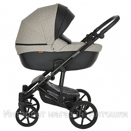 PITUSO Коляска 2 в1 CONFORT короб+прогулка GUCCI Beige+Кожа Black/Plus