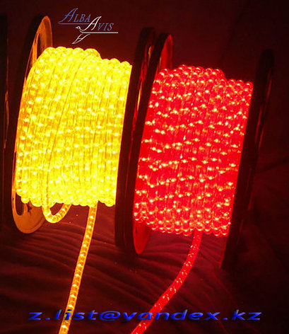 Светодиодный дюралайт, светодиодный дюралайт, круглый 2-х жильный  желтый, красный, фото 2