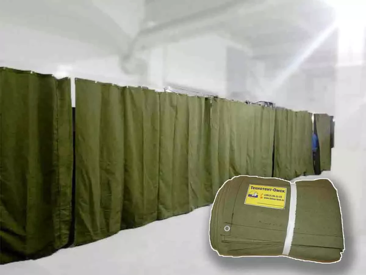 Штора/завеса из брезента СКПВ для утепления проемов ворот гаража 2,5х5,2