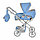 PITUSO Кукольная коляска Grey-blue/Серо-голубой (76.5*40*83) (3 шт.в кор.), фото 3