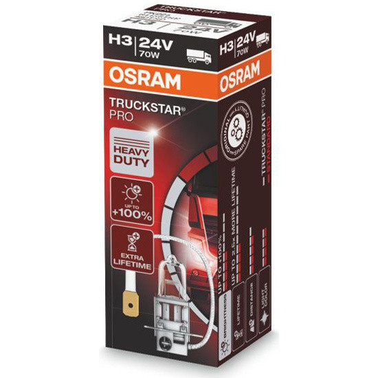 Лампа галогенная OSRAM H3 70W PK22s +100% Truckstar Pro 24V - фото 1 - id-p96417564