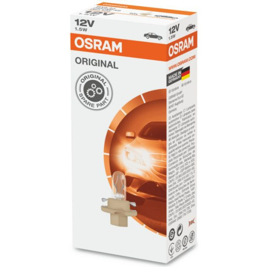 Лампа автомобильная OSRAM BAX 1.5W с бежевым патроном (BX8.4d) 12V - фото 1 - id-p96418877