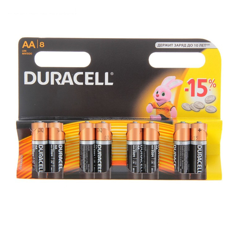 Батарейка DURACELL Duracell Basic ( 8шт в блистере) 81545410