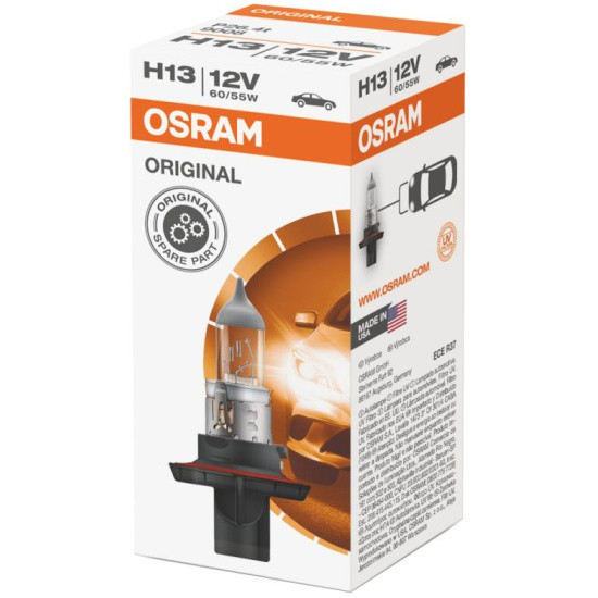 Лампа автомобильная OSRAM H13 65W P26.4t 12V, 1шт