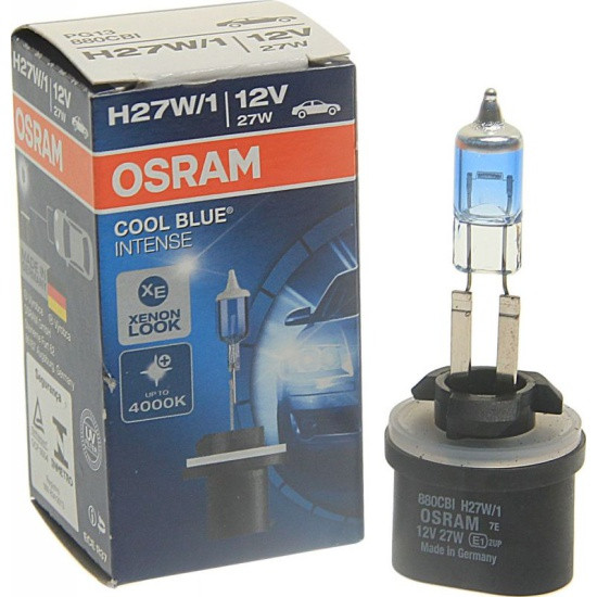 Лампа автомобильная OSRAM Cool Blue Intense H27W/1 (PG13) 4000K 12V, 1шт