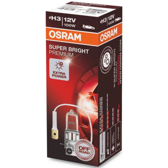 Лампа автомобильная OSRAM Super Bright Premium Rally H3 100W PK22s 12V, 1шт