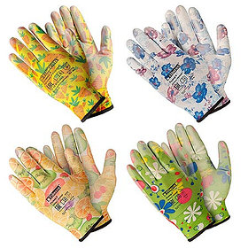 Перчатки «Для садовых работ», полиэстеровые, полиуретановое покрытие, разноцветные