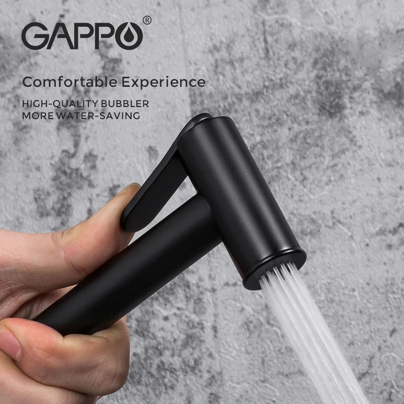 Встраиваемый гигиенический душ с крючком Gappo черный G7288-6 - фото 4 - id-p96423156