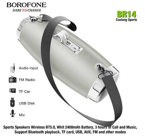 Колонка беспроводная BoomBox BOROFONE Coolant sports с FM-радио и MP3-плеером {bluetooth, TWS, 16Вт} (Зеленый - фото 8 - id-p96424177