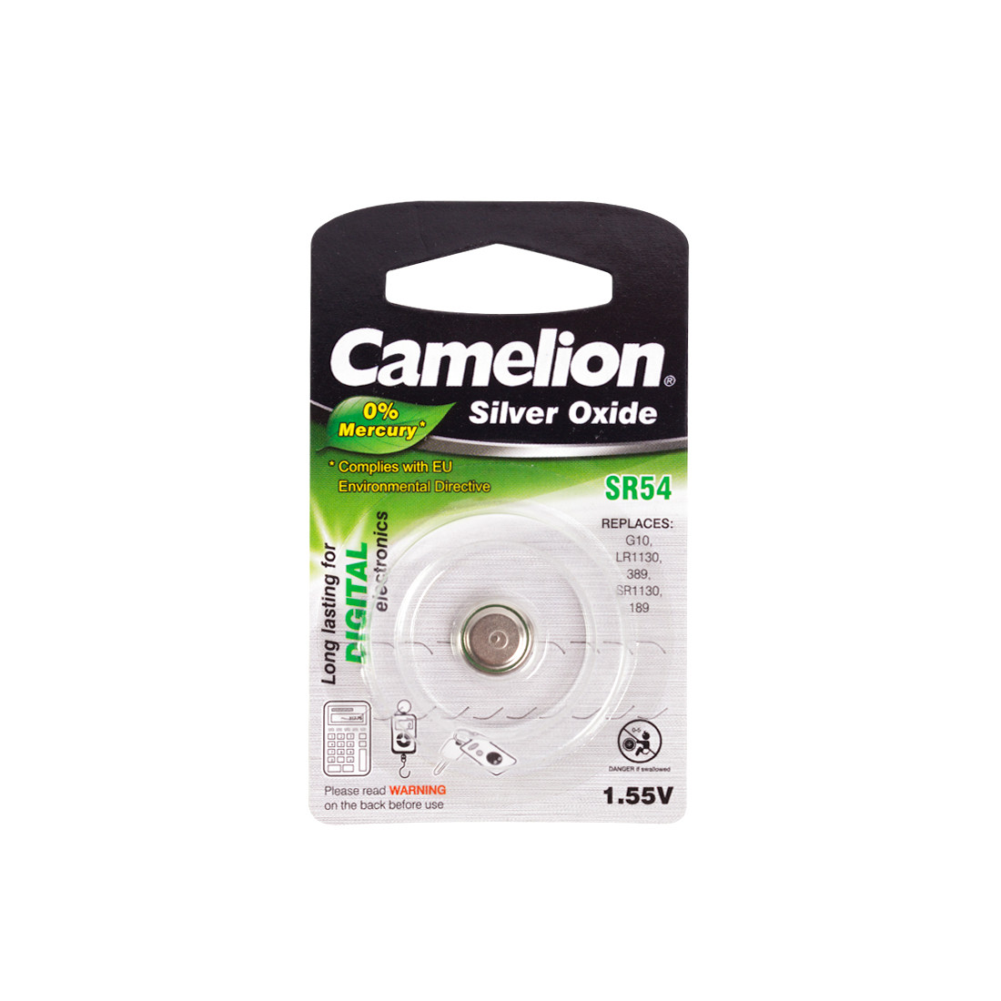 Батарейка CAMELION Silver Oxide SR54-BP1(0%Hg)