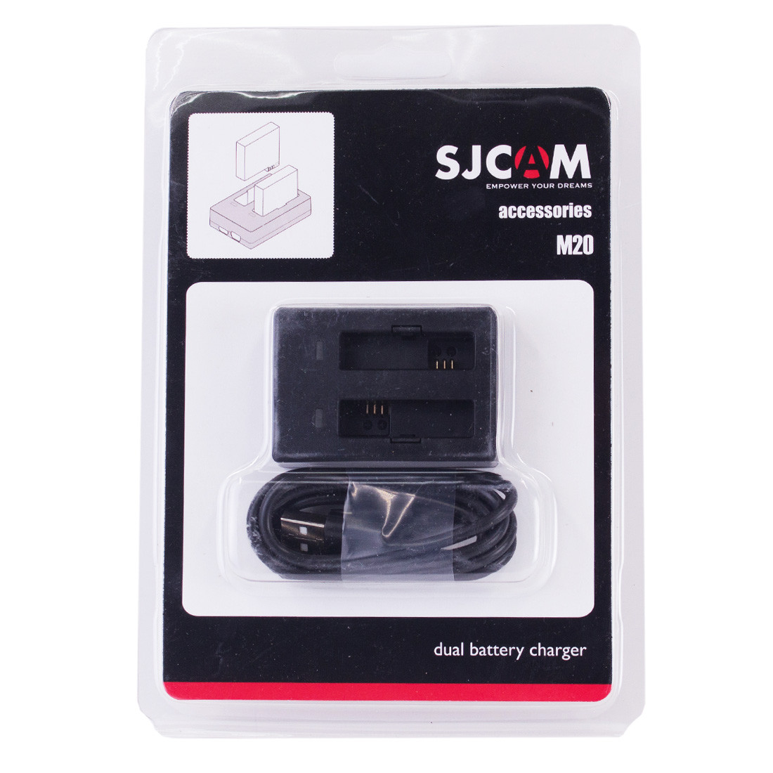 Зарядное устройство SJCAM SJ301 для 2-х аккумуляторов M20 - фото 3 - id-p96432967