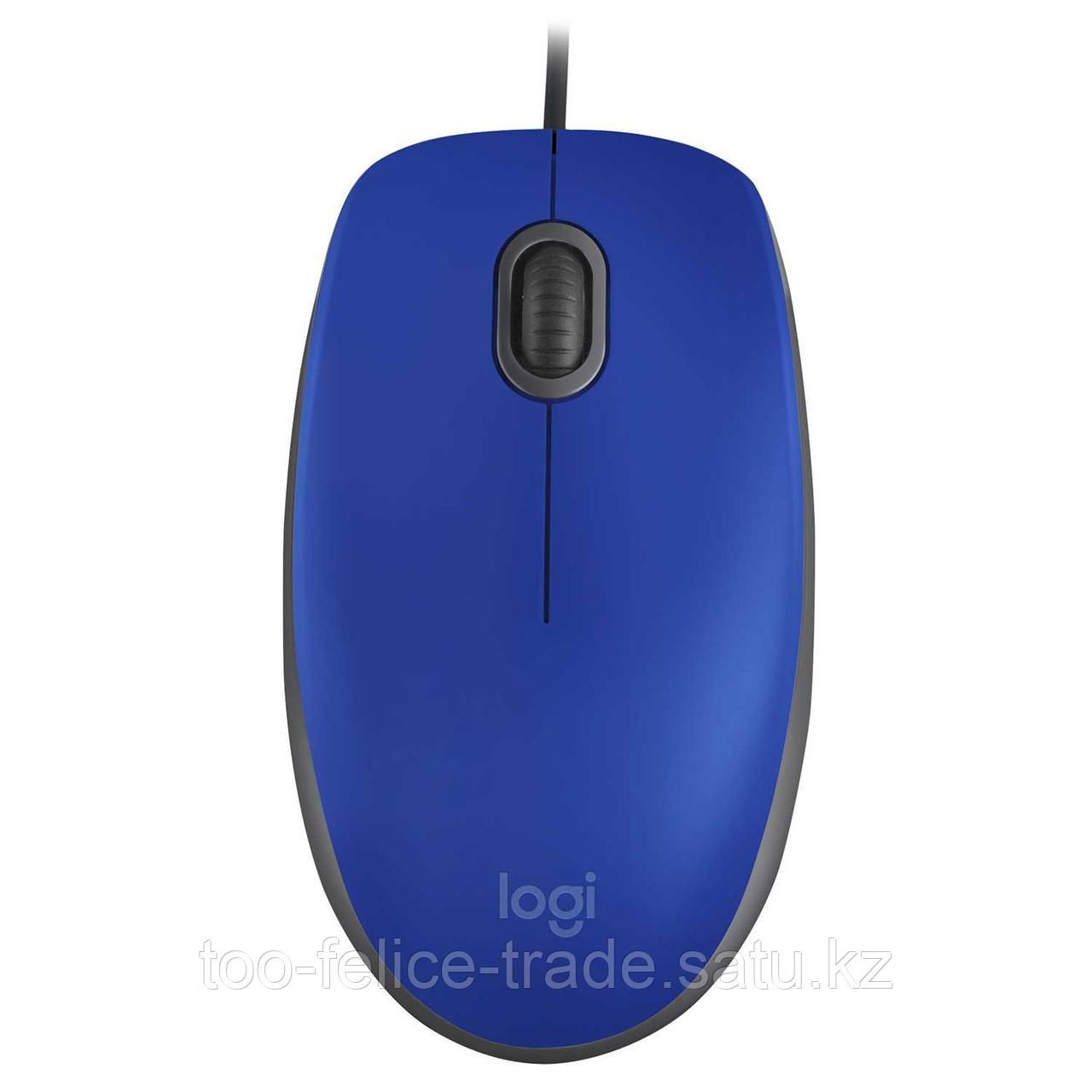 Мышь Logitech M110 Silent (M110s) Blue (синяя, бесшумная, оптическая, 1000dpi, USB, 1.8м) (M/N: M-U0051)