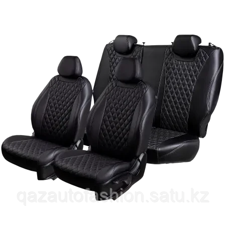 Авточехлы Nissan Qashqai-2, с 11.2013, J11, РЗС60/40+подлок. 3Г Байрон Экокожа Чёрный / Чёрный / Чёрный