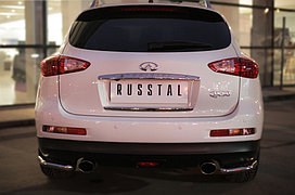 Защита заднего бампера уголки d42 (секции) QX50 2014-2016