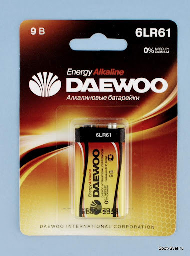 Батарейка 6LR61 9V alkaline BL-1шт Daewoo Energy