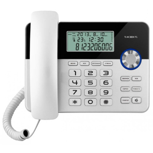 Телефон Texet TX-259, Caller ID 35 записей, автодозвон, спикерфон, Black-Silver - фото 1 - id-p96462926