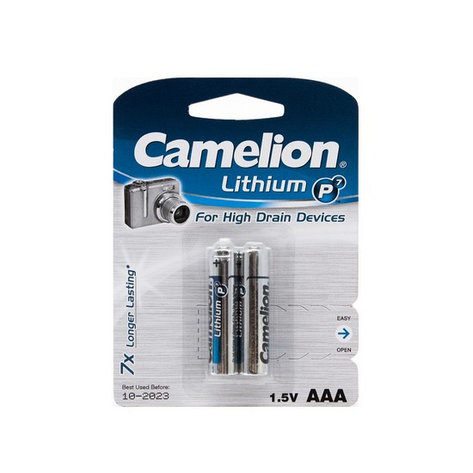 Батарейка CAMELION Lithium P7 FR03-BP2 2 шт. в блистере, фото 2