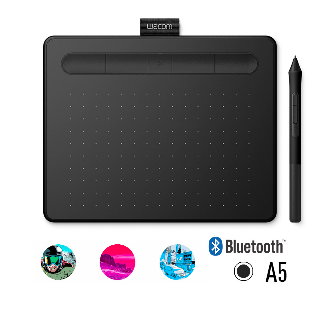 Графический планшет Wacom Intuos Medium Bluetooth (CTL-6100WLK-N) Чёрный - фото 1 - id-p96467642
